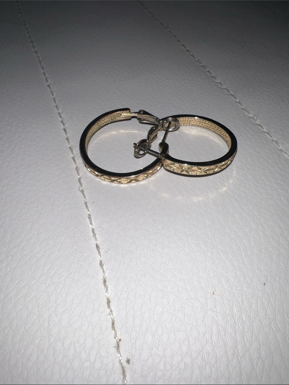 Gold Tone Small Hoops With Detailing